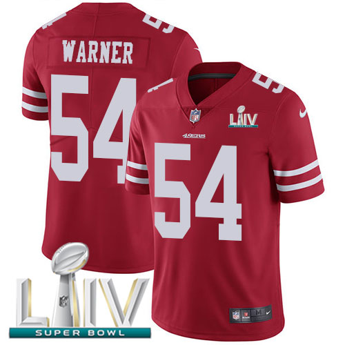San Francisco 49ers Nike #54 Fred Warner Red Super Bowl LIV 2020 Team Color Youth Stitched NFL Vapor Untouchable Limited Jersey